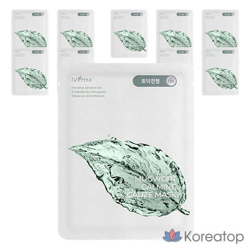 Тканевая маска для лица IsNtree Mugwort Calming Gauze Mask, 10 шт.