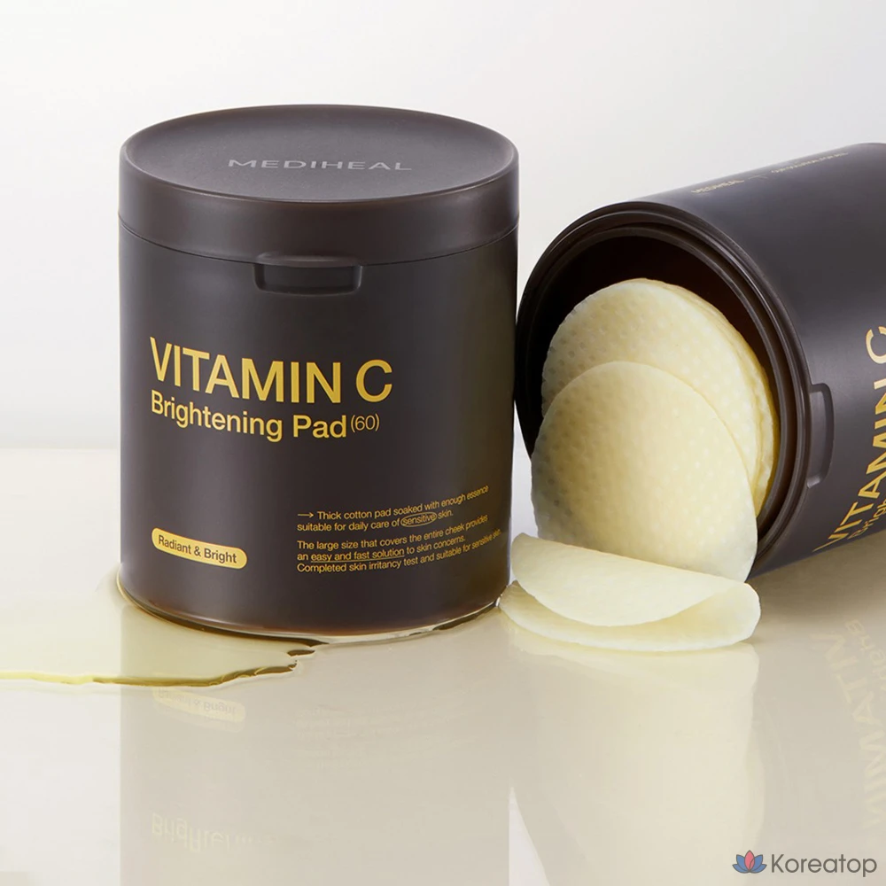 Пэды для лица MEDIHEAL Vitamin C Brightening Pad, 250 мл, 60 шт.