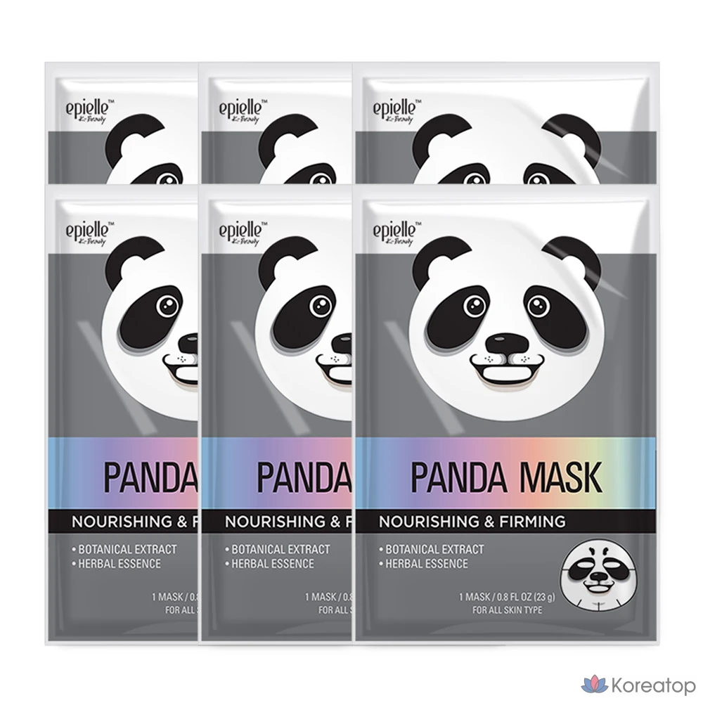 Тканевая маска для лица Epielle Nutrition &amp; Elasticity Panda Animal Character Mask, 6 шт.