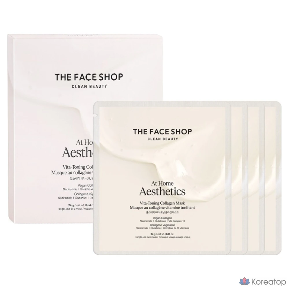 Тканевая маска для лица The Face Shop Homestetic Vita Toning Collagen Mask, 4 шт.