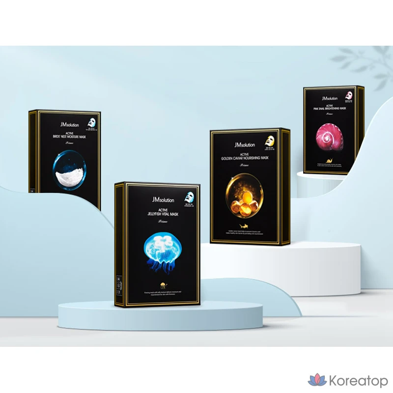Тканевая маска для лица JM Solution Active Solution Golden Caviar + Bird's Nest + Pink Snail + Jellyfish Mask Set, 40 шт.