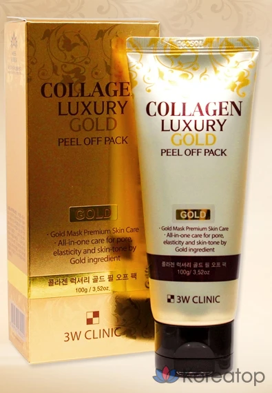 Пилинг-маска 3W Clinic Collagen &amp; Luxury Gold Peel-Off Pack, 100 г, 1 шт.