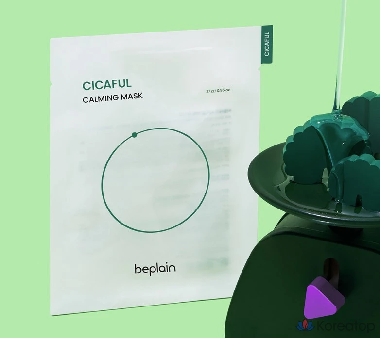 Тканевая маска для лица Beplain Cicaful Calming Mask, 27 г, 30 шт., фото 2