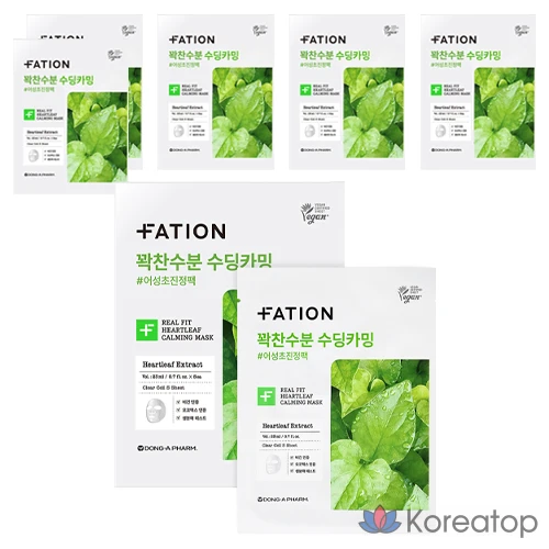 Тканевая маска для лица FATION Real Fit Heartleaf Calming Mask, 23 мл, 30 шт.