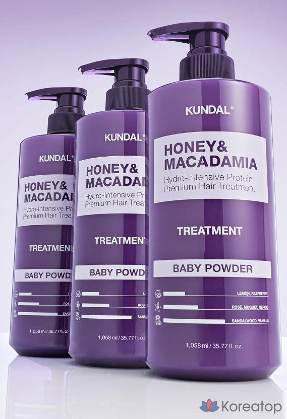 Кондиционер для волос Kundal Honey & Macadamia Hair Treatment, аромат White Musk, 1.058 л, 1 шт., фото 8