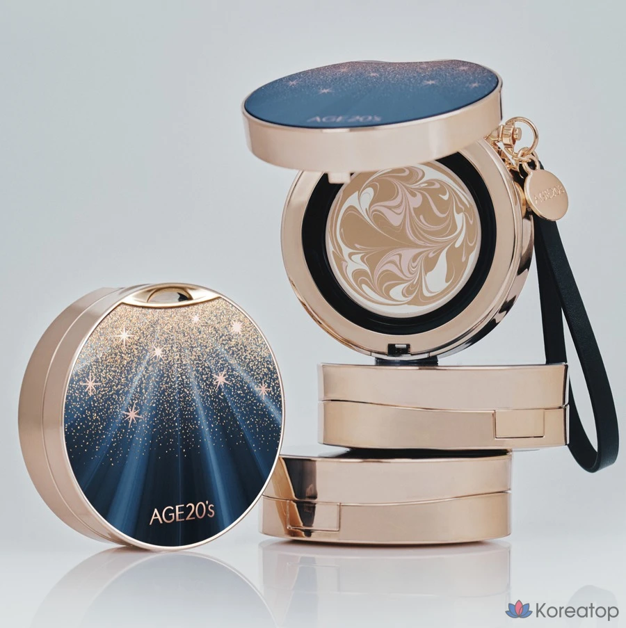 Пилинг AGE 20S Black Gold Edition Pact Case + Refill, оттенок 23 Medium Beige, 14 г, 2 шт.