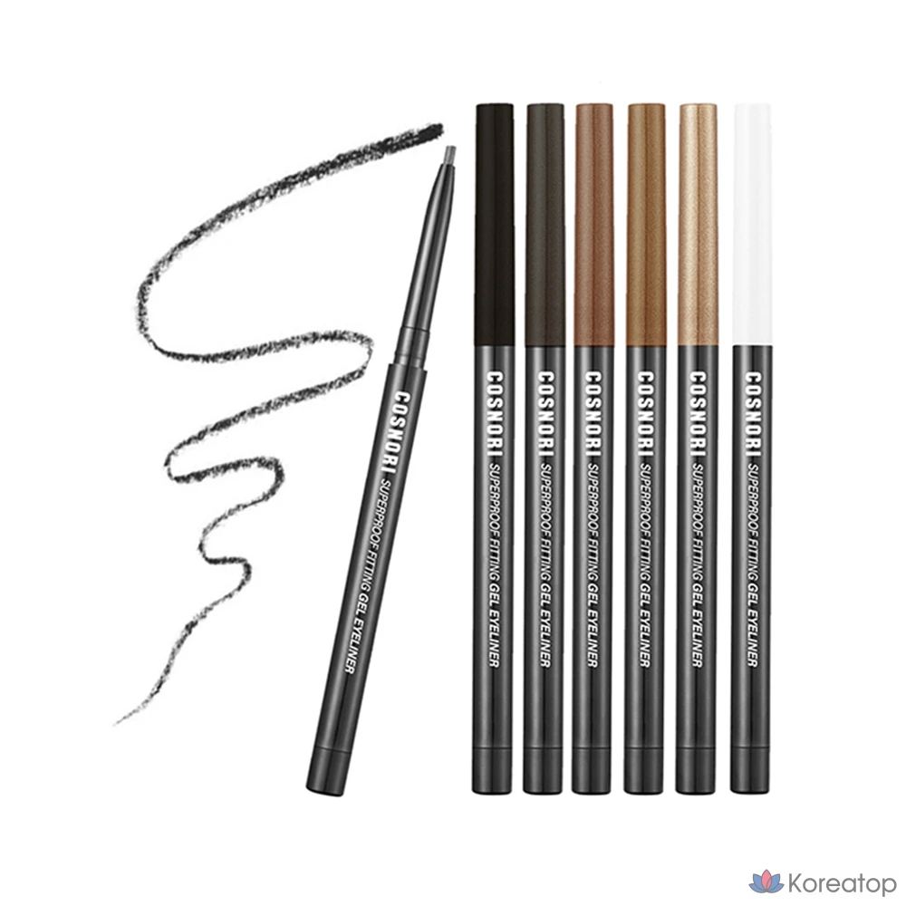 Подводка для глаз Cosnori Super Proof Fitting Gel Eyeliner Pencil, оттенок 01 Vivid Black, 0.13 г, 1 шт., фото 6