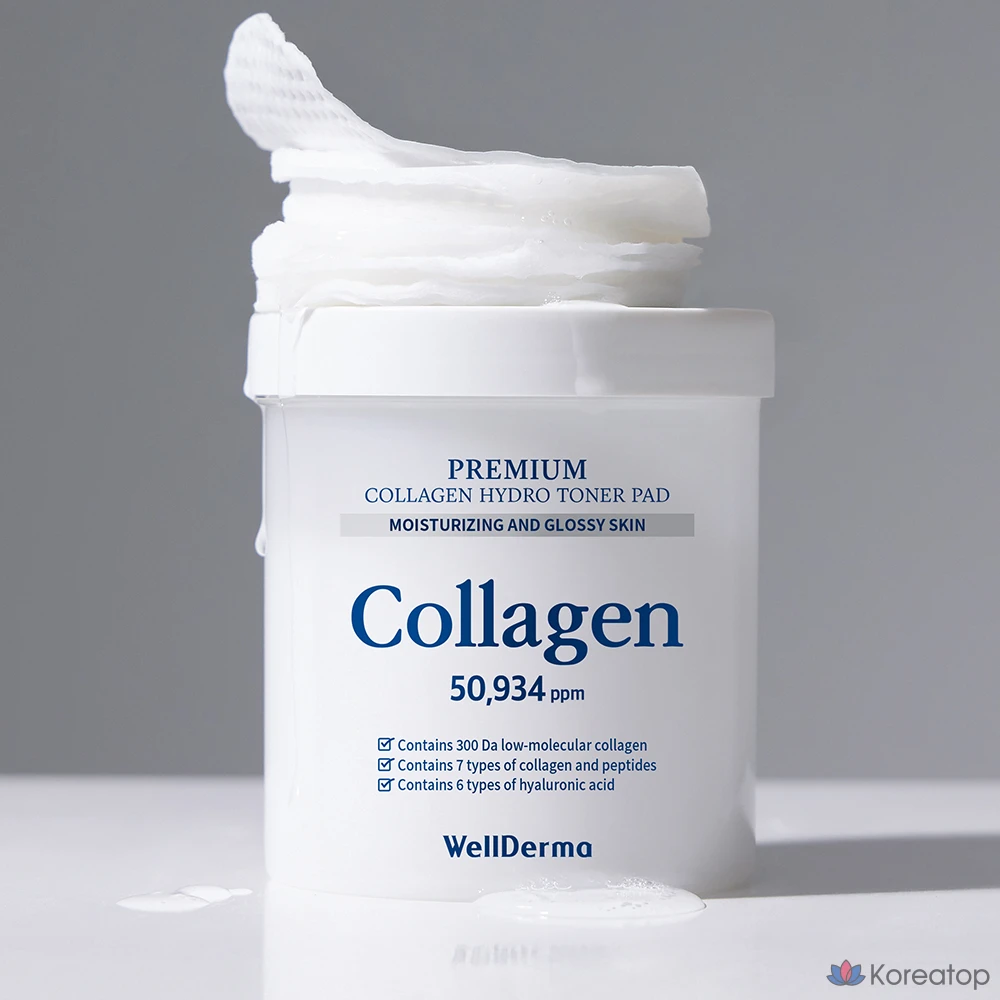 Тонер-пэды WellDerma Premium Collagen Hydro Toner Pad, 250 г, 60 шт.