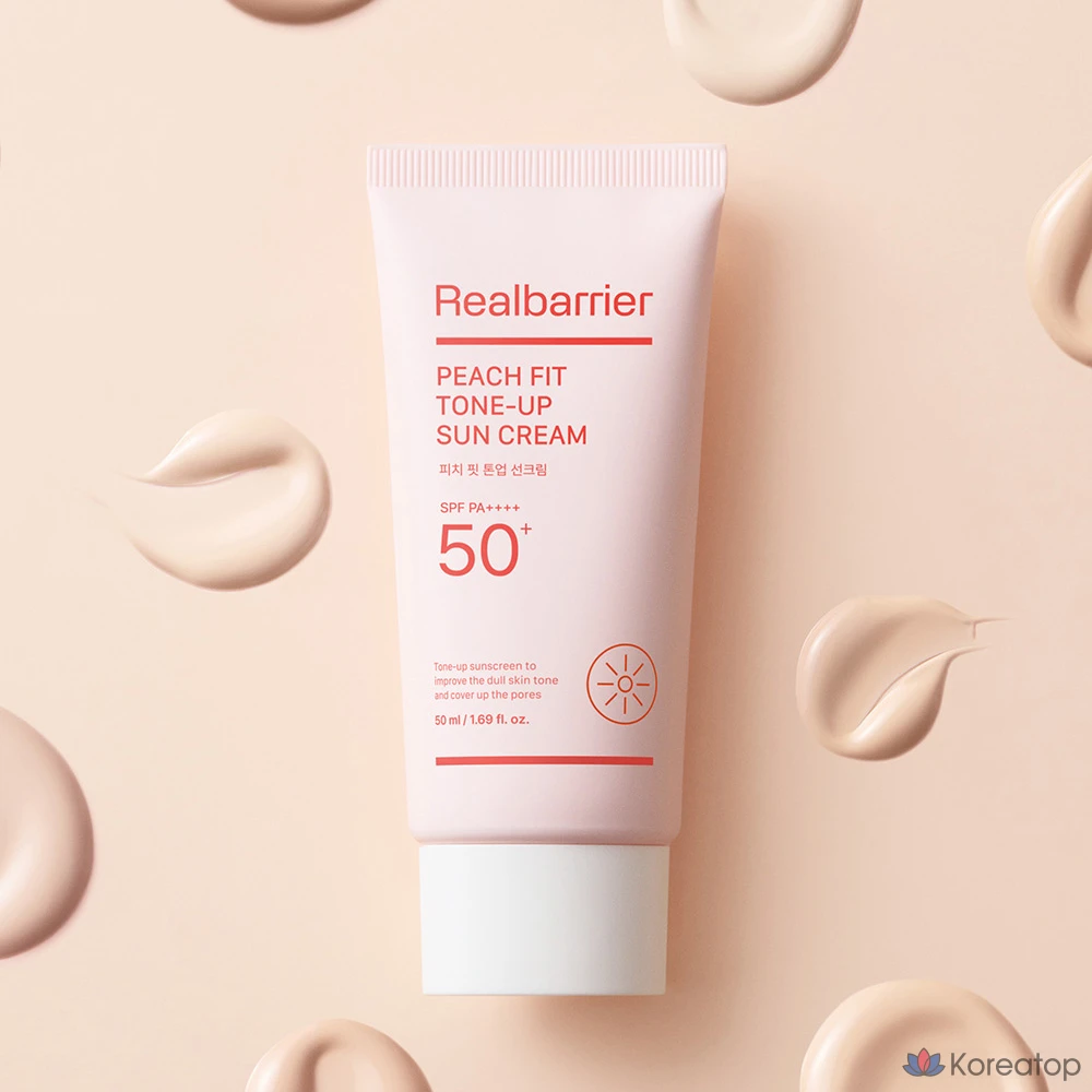 Солнцезащитный крем Real Barrier Peach Fit Tone-Up Sun Cream SPF50+ PA++++, 50 мл, 1 шт.