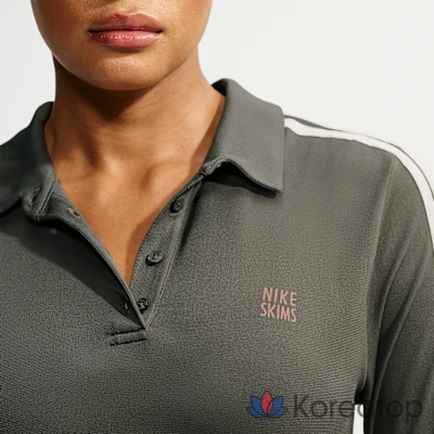 Поло женское Nike Skims Stretch Knit Long Sleeve Polo Top, фото 6