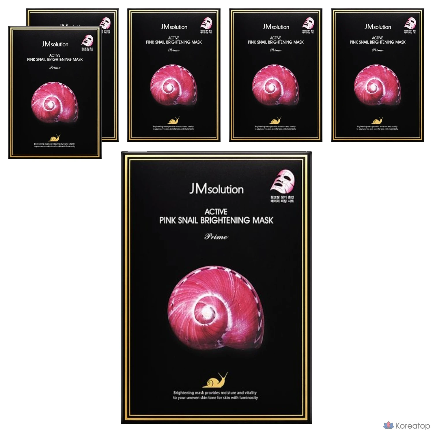Тканевая маска для лица JM Solution Active Pink Snail Brightening Mask Prime, 30 мл, 60 шт.