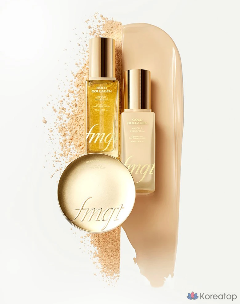 Компактная пудра The Face Shop FMGT New Gold Collagen Ampoule Two-Way Pact, оттенок 201 Apricot Beige, 9.5 г, 1 шт., фото 6