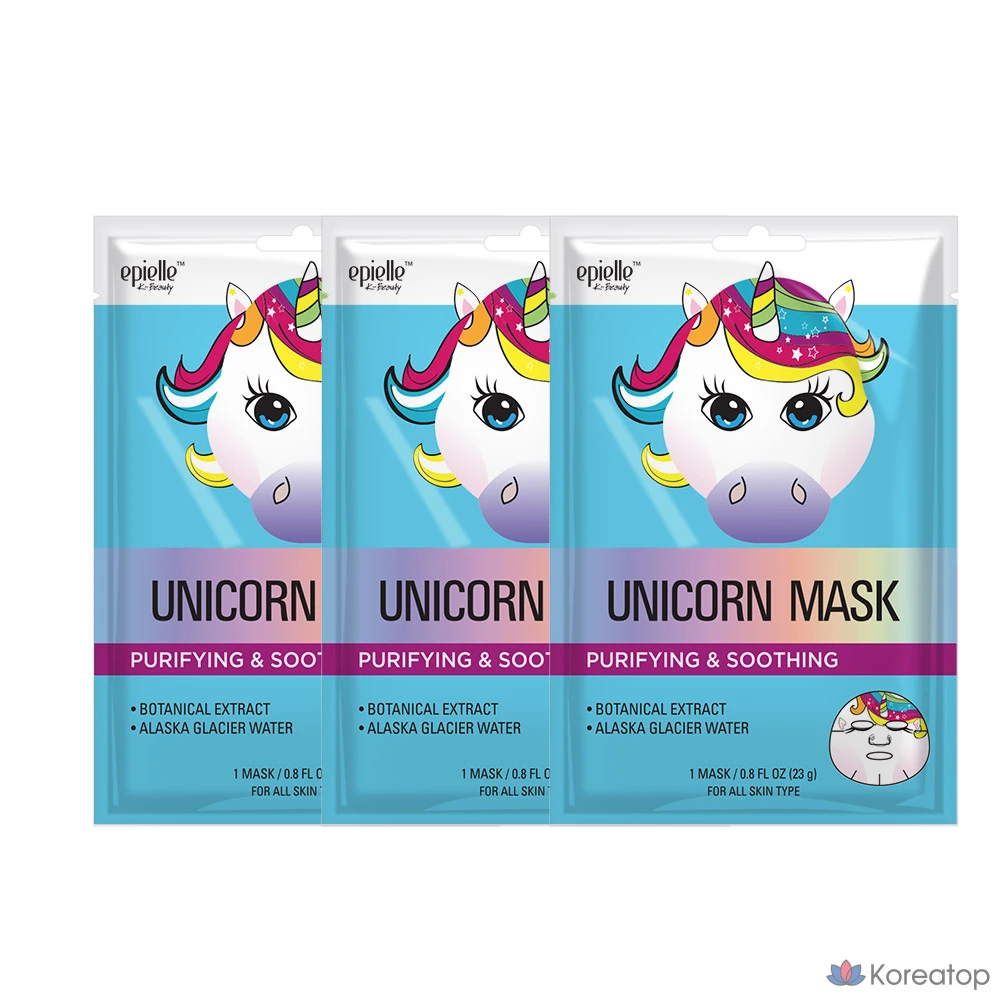 Тканевая маска для лица Epielle Unicorn Character Mask, 50 шт., фото 2
