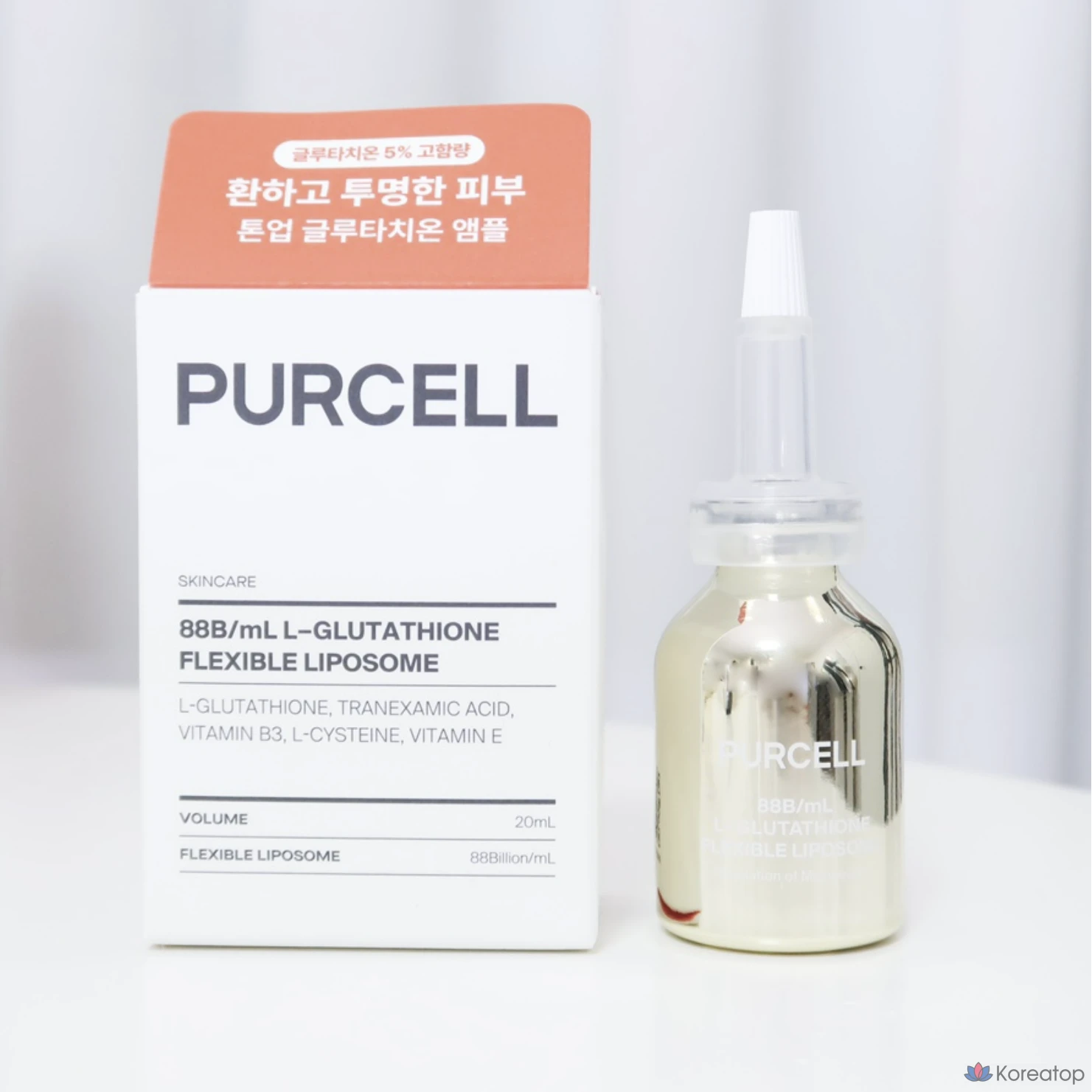 Ампульная сыворотка PURCELL 880억/mL Glutathione Flexible Liposome High Purity Tone Up Ampoule, 20 мл, 1 шт.