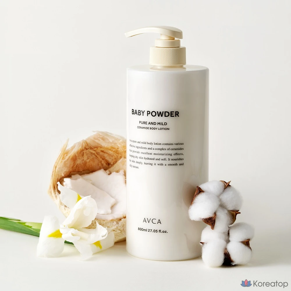 Лосьон для тела AVCA Pure & Mild Ceramide Body Lotion Baby Powder, 800 мл, 1 шт.
