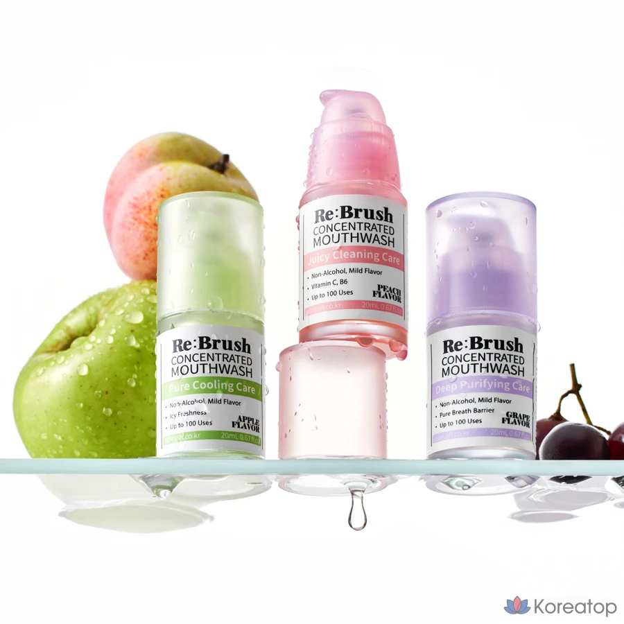 Ополаскиватель для полости рта Re:Brush Leo J Developed Juice Concentrated Gargle Green Apple, 20 мл, 1 шт.