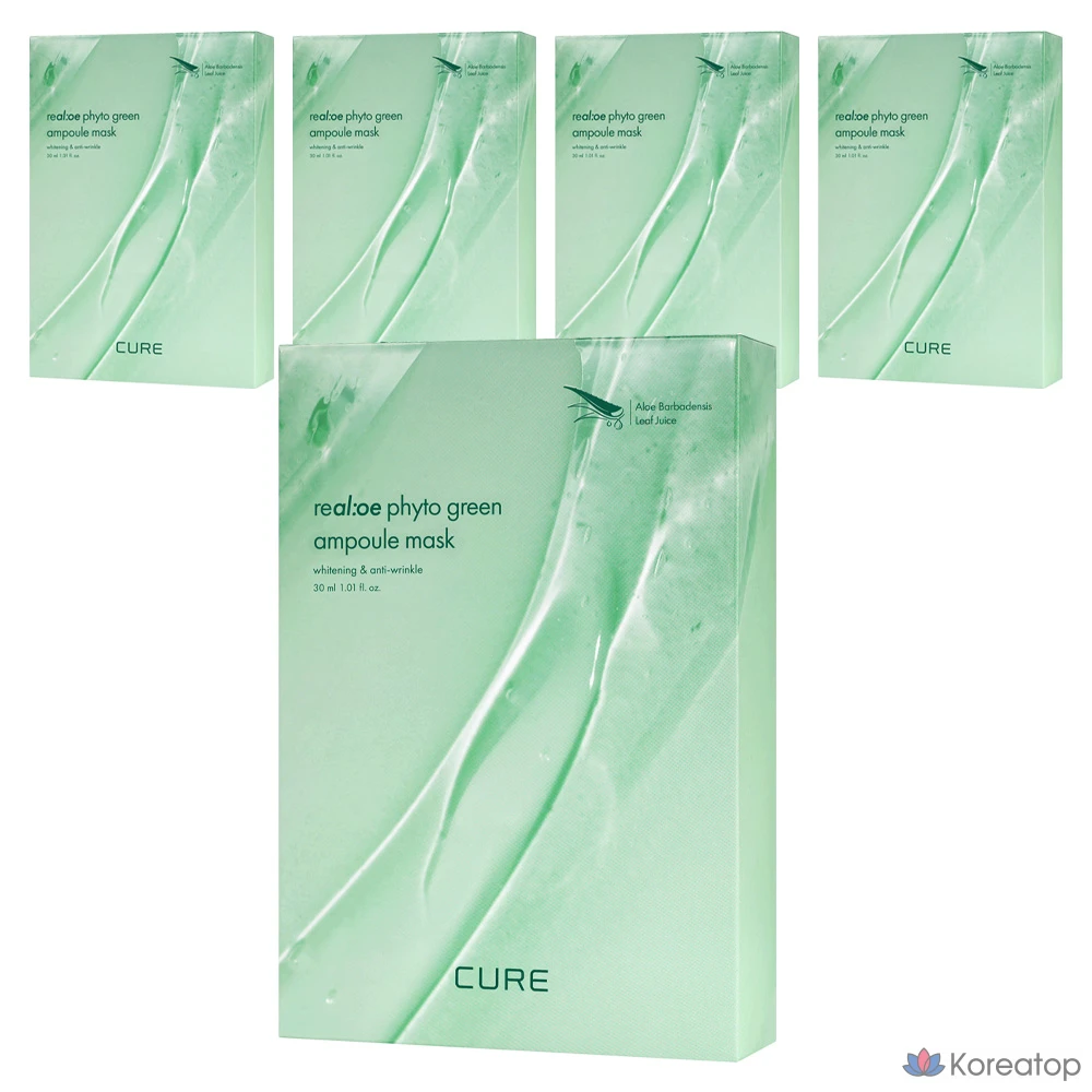 Тканевая маска для лица KIM JEONG MOON Aloe La Sense Roe Cure Realoe Phyto Green Ampoule Mask, 50 шт.