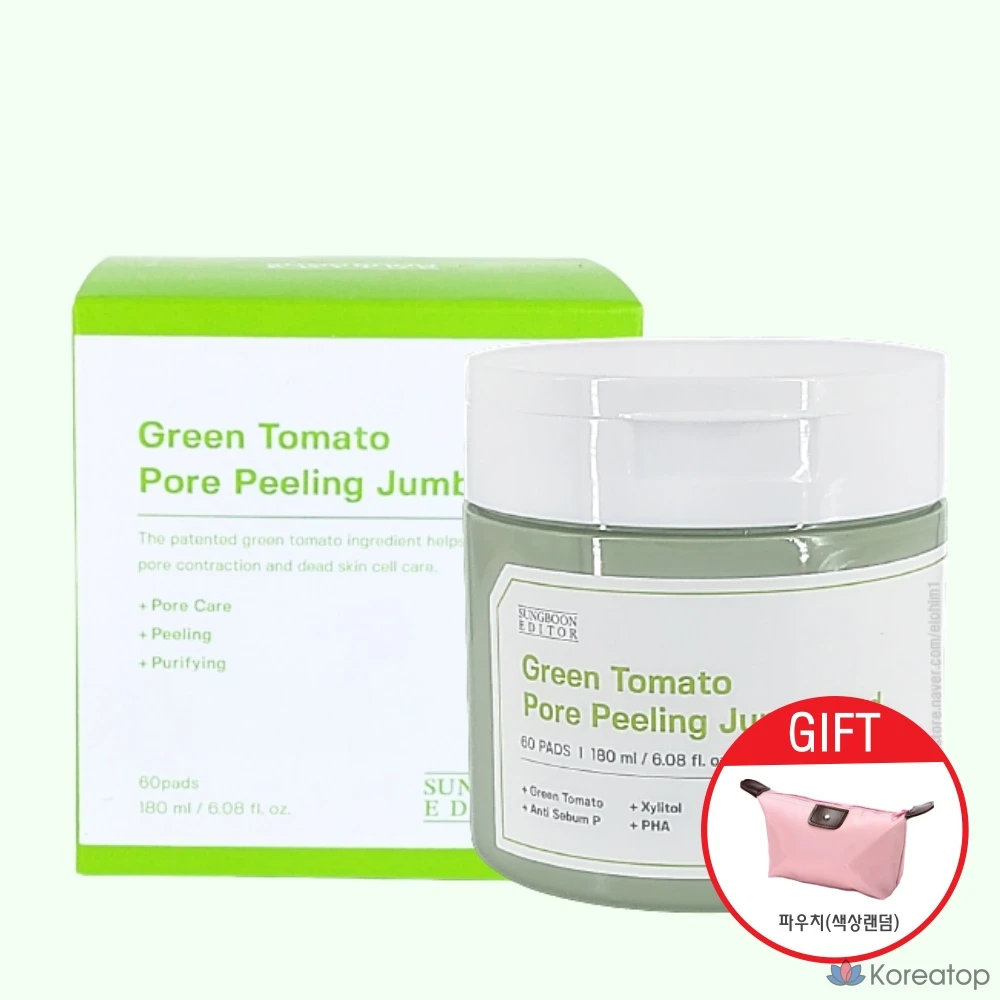 Пилинг-пэды Sungboon Editor Green Tomato Pore Peeling Jumbo Pad, 60 шт.