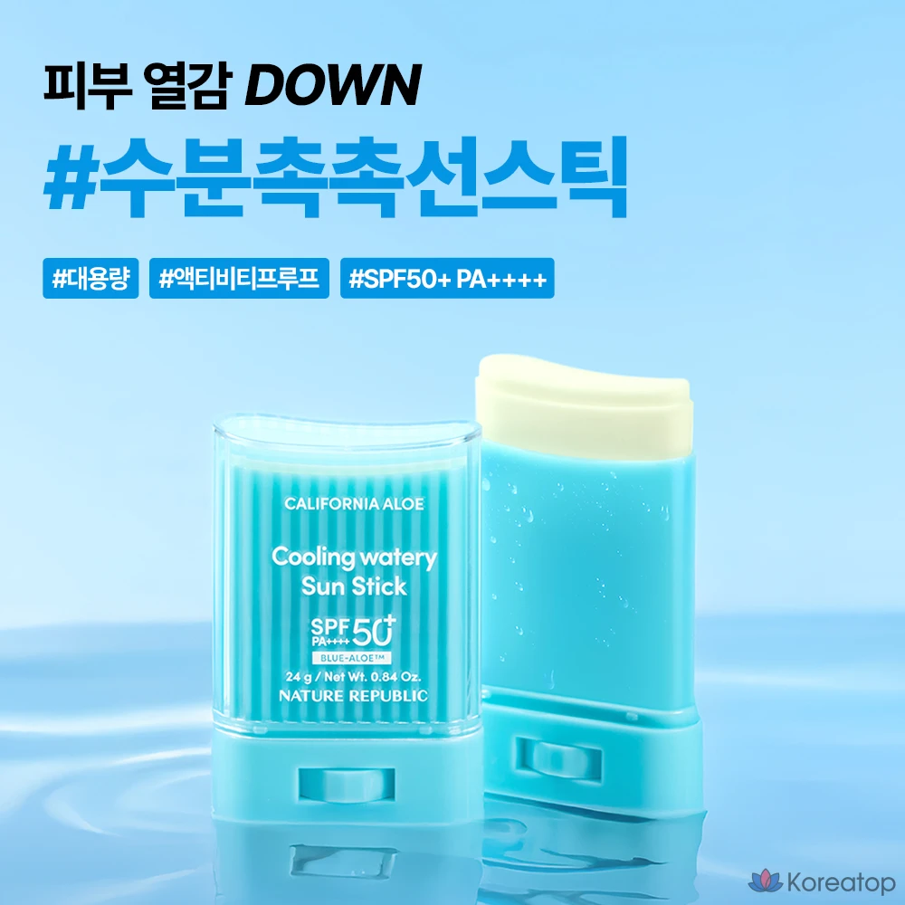 Солнцезащитный стик Nature Republic California Aloe Cooling Moisture Sun Stick SPF50+ PA++++, 24 г, 1 шт.
