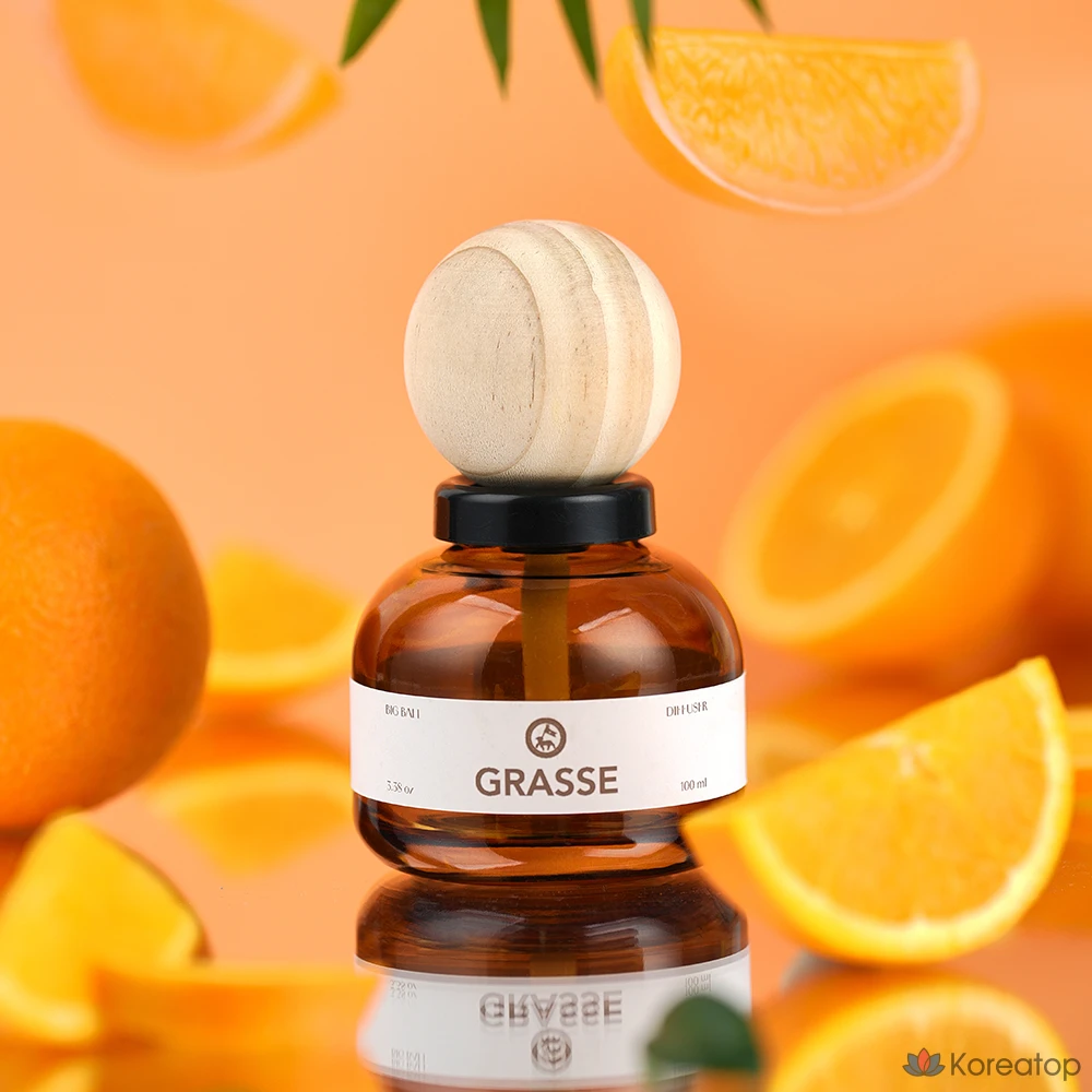 Диффузор для автомобиля Bullsone Grass Big Ball, аромат Orange Blossom, 100 мл, 1 шт.
