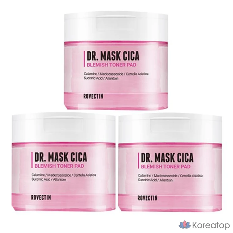 Тонер-пэды Rovectin Doctor Mask Cica Blemish Toner Pad, 210 шт.