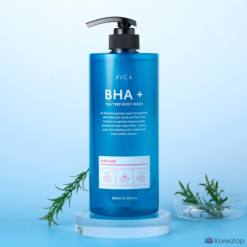 Гель для душа AVCA BHA Plus Tea Tree Acne Care, 800 мл, 1 шт.
