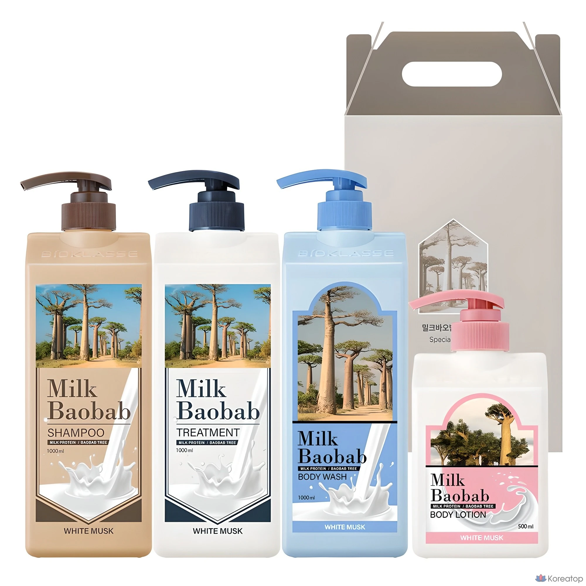 Набор для ухода Milk Baobab Hair & Body 4-piece Set, аромат White Musk, 1 шт.