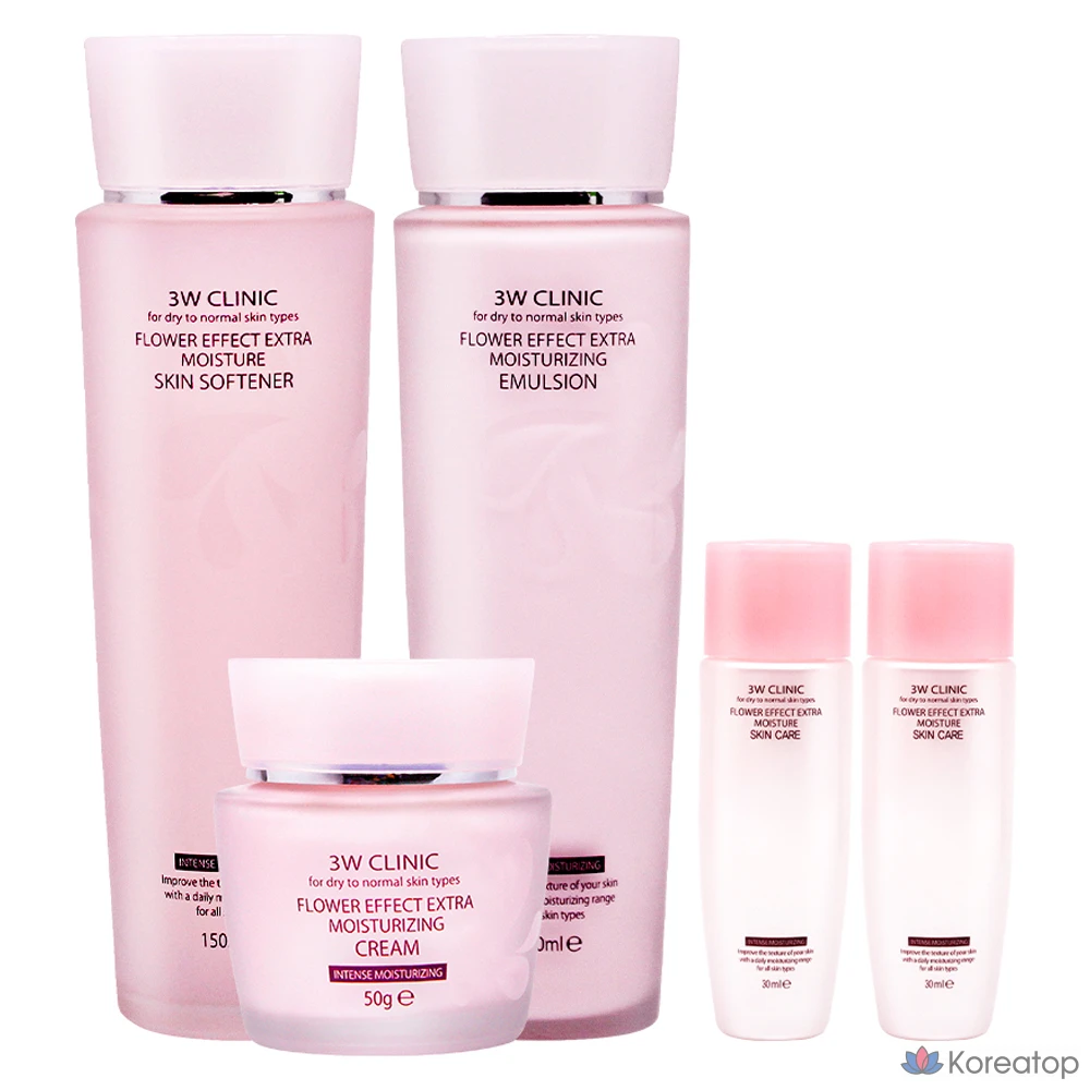 Набор для ухода 3W Clinic Flower Effect Extra Moisturizing 3-piece Set, 1 шт.