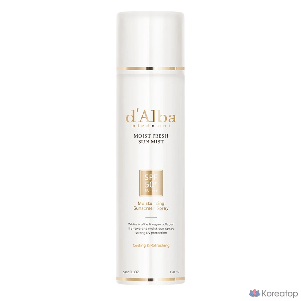 Солнцезащитный мист d'Alba Moist Fresh Sun Mist SPF50+ PA++++, 1 шт.