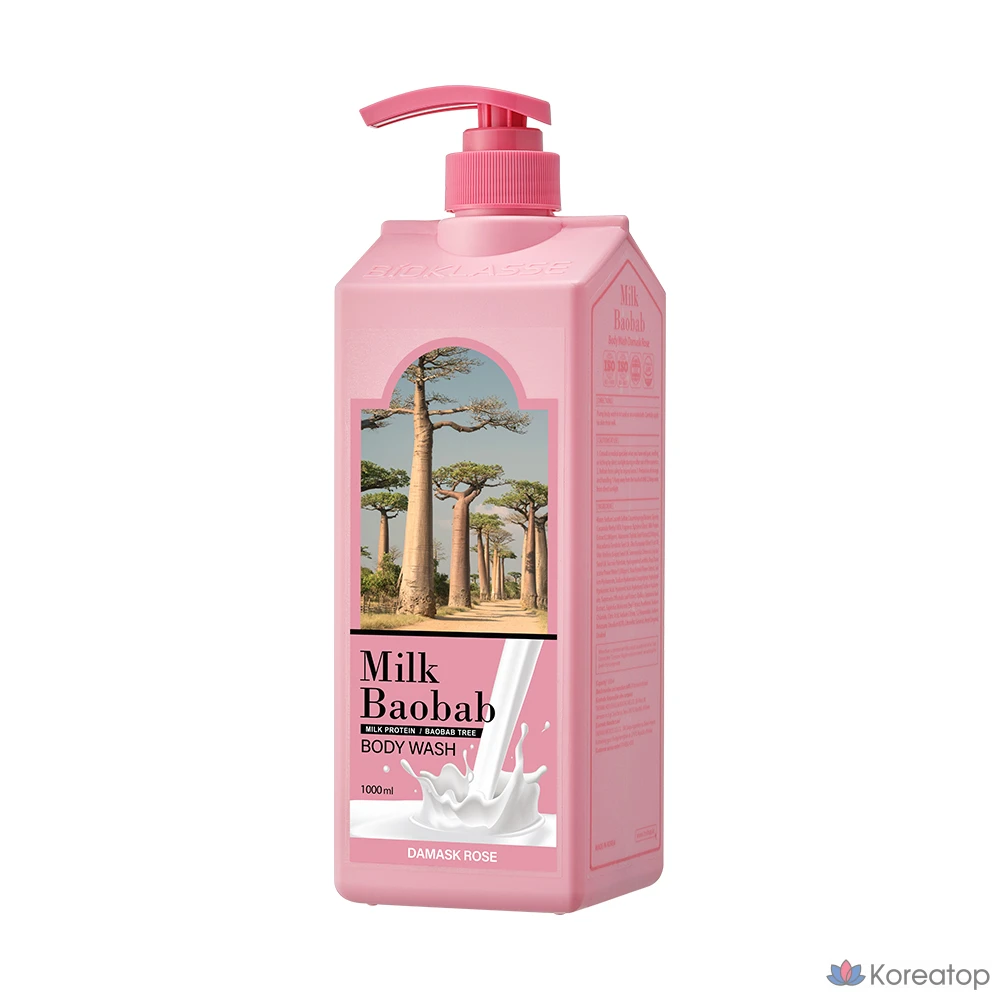 Гель для душа Milk Baobab Damask Rose, 1 л, 1 шт.