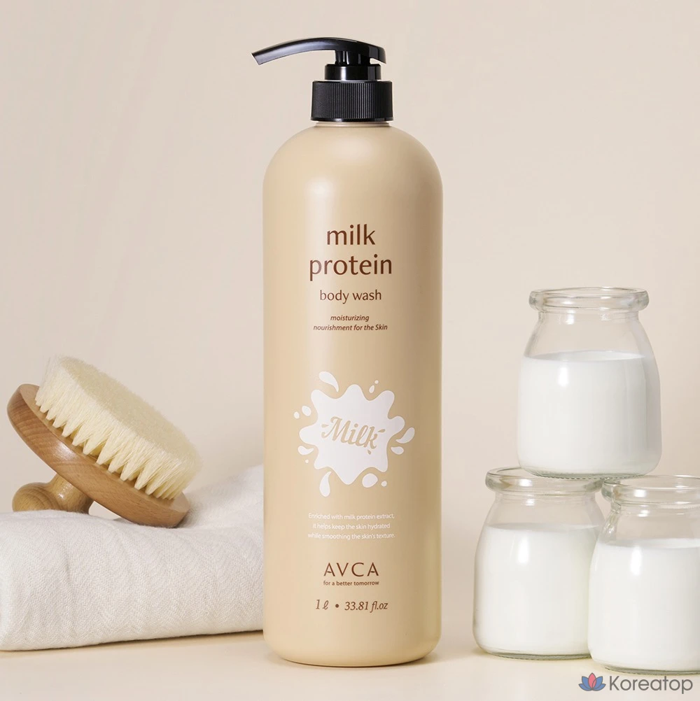 Гель для душа AVCA Milk Protein Goat Milk Body Wash, аромат Baby Powder, 1 л, 1 шт.