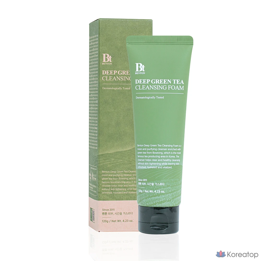 Очищающая пенка Benton Deep Green Tea Cleansing Foam, 120 г, 1 шт.