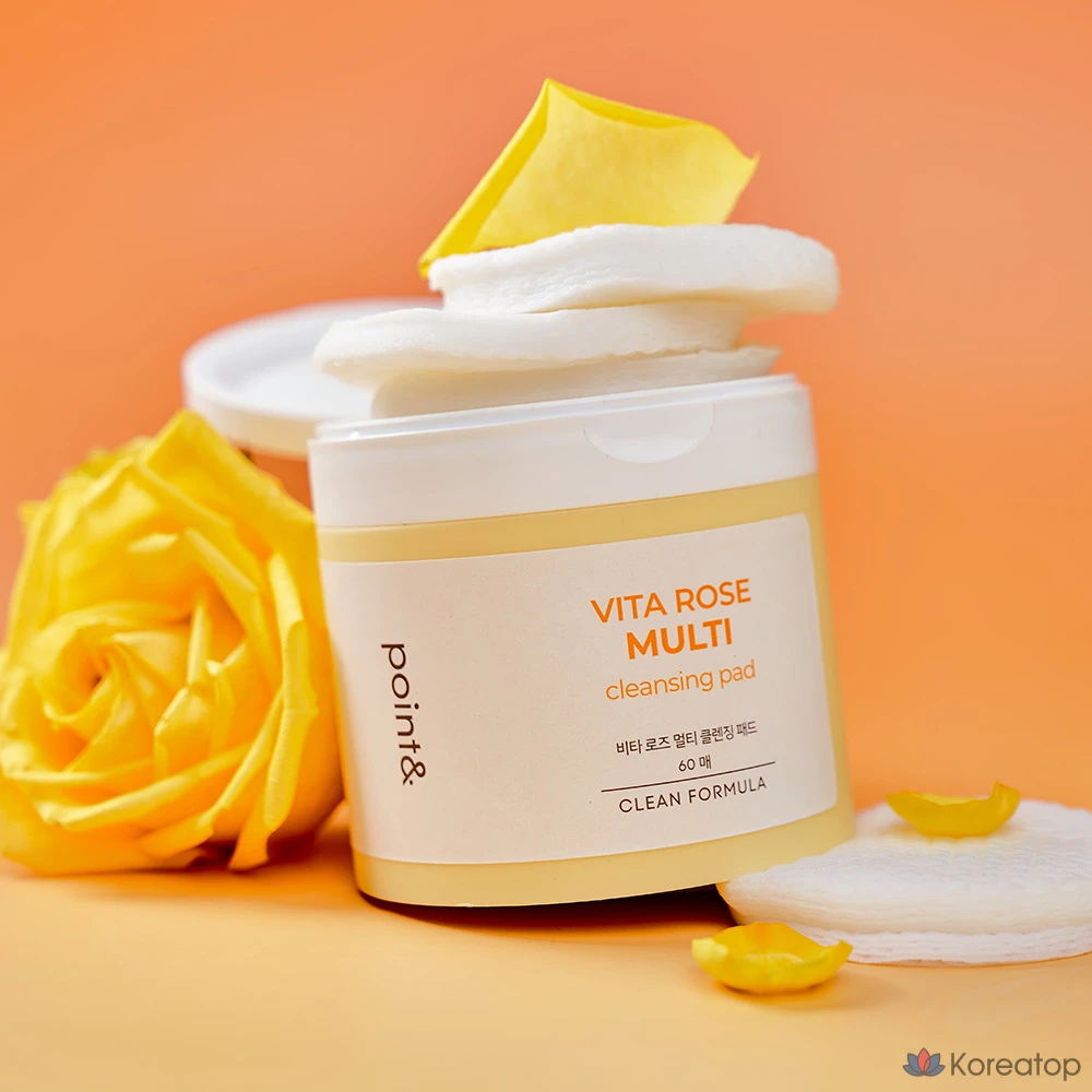 Пэды для умывания Point&amp; Vita Rose Multi Cleansing Pads, 60 шт.