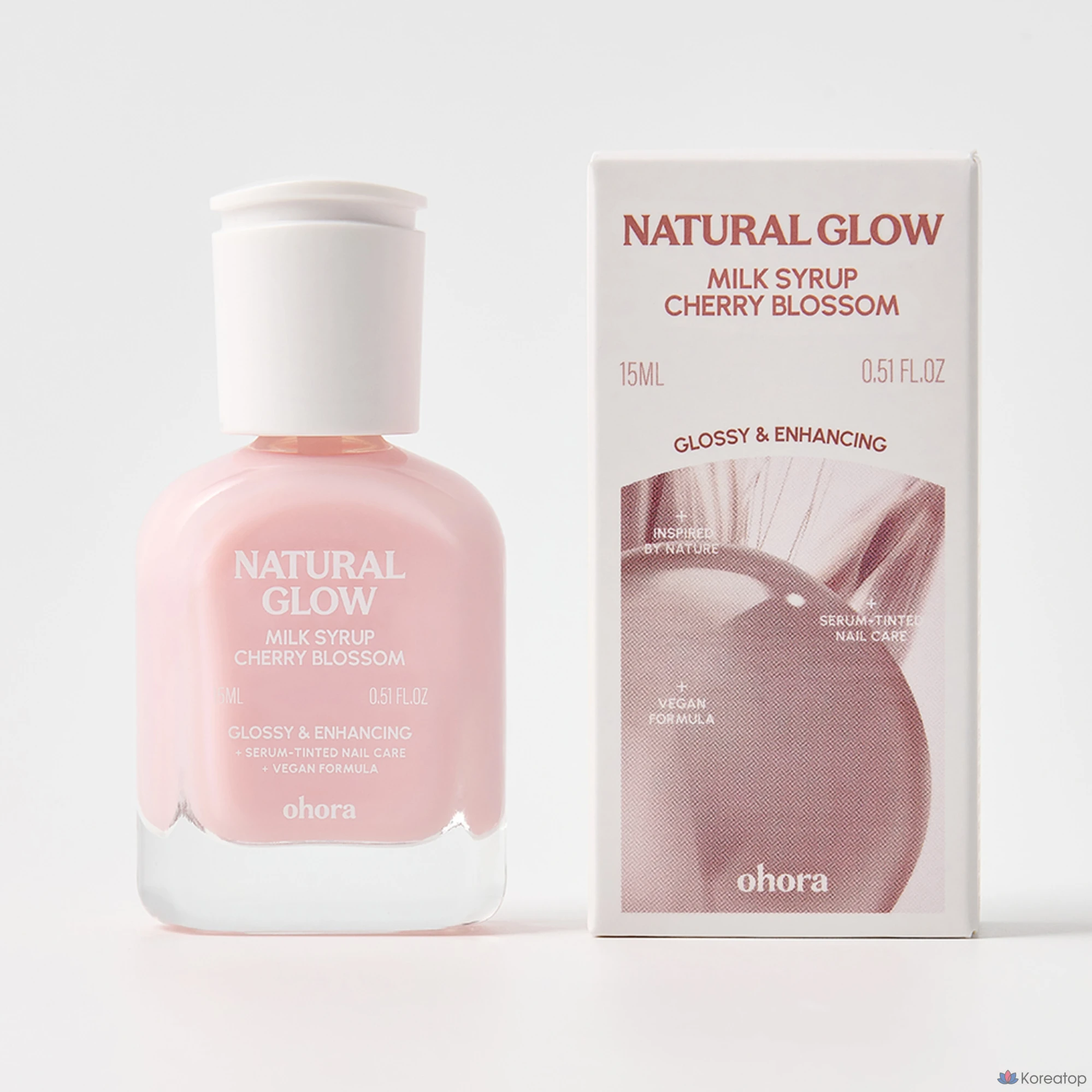 Укрепляющее покрытие для ногтей Ohora Natural Glow Milk Syrup Nail Strengthener Cherry Blossom, 15 мл, 1 шт.
