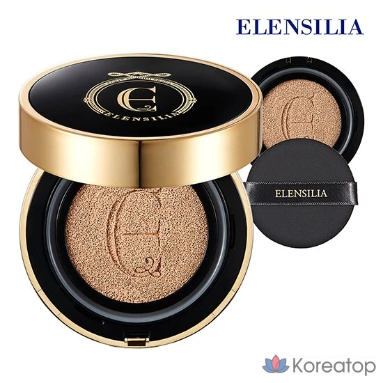Кушон Elensilia Essence Black Cover Cushion Premium, оттенок N21 Light Beige, 15 г + 15 г, 1 шт.