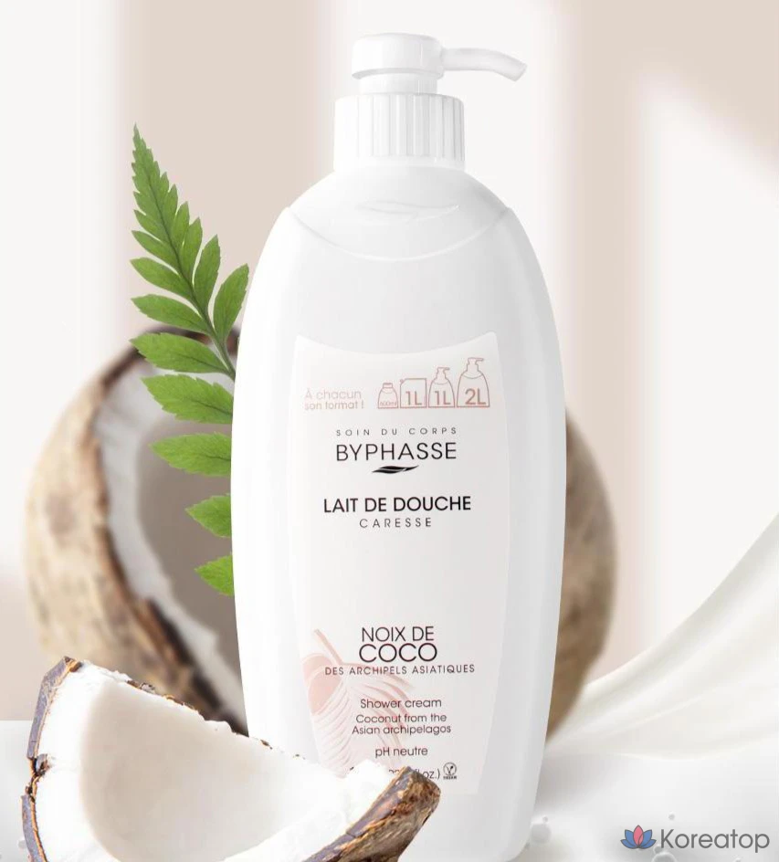 Гидрофильное очищающее средство для тела Byphasse Coconut Body Wash, 1 л, 1 шт.