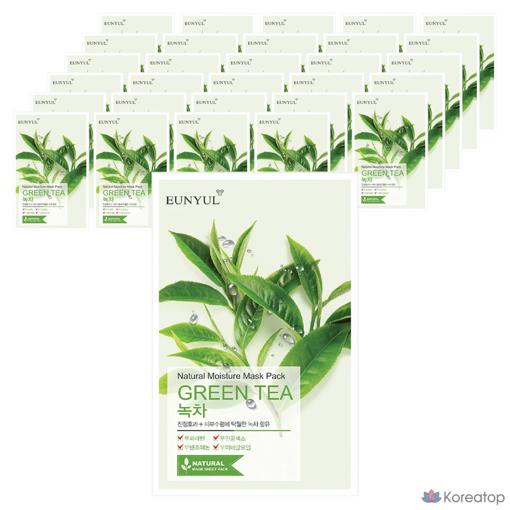 Тканевая маска для лица Eunyul Natural Green Tea Mask, 150 шт.
