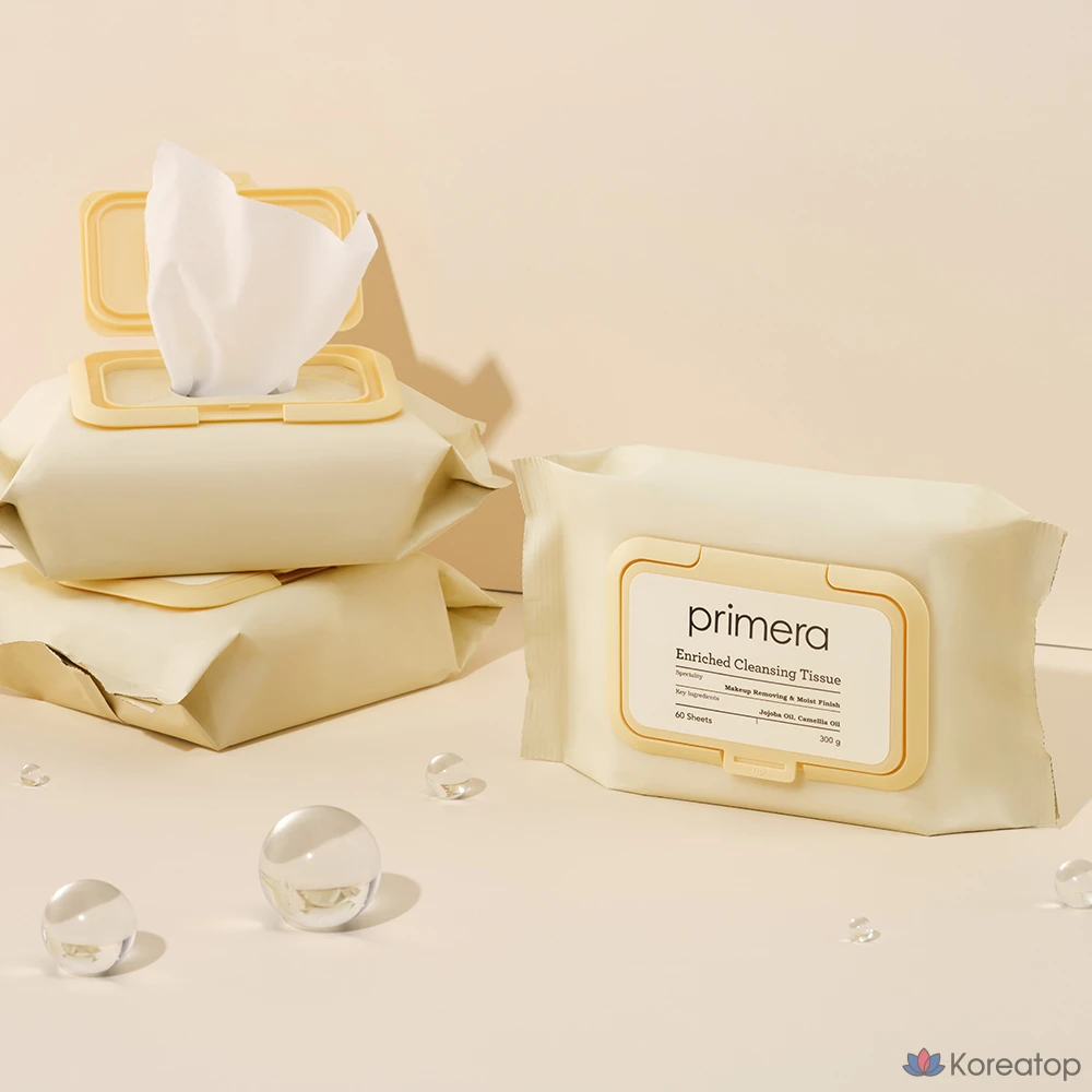 Салфетки для снятия макияжа PRIMERA Enriched Cleansing Tissue, 60 шт.