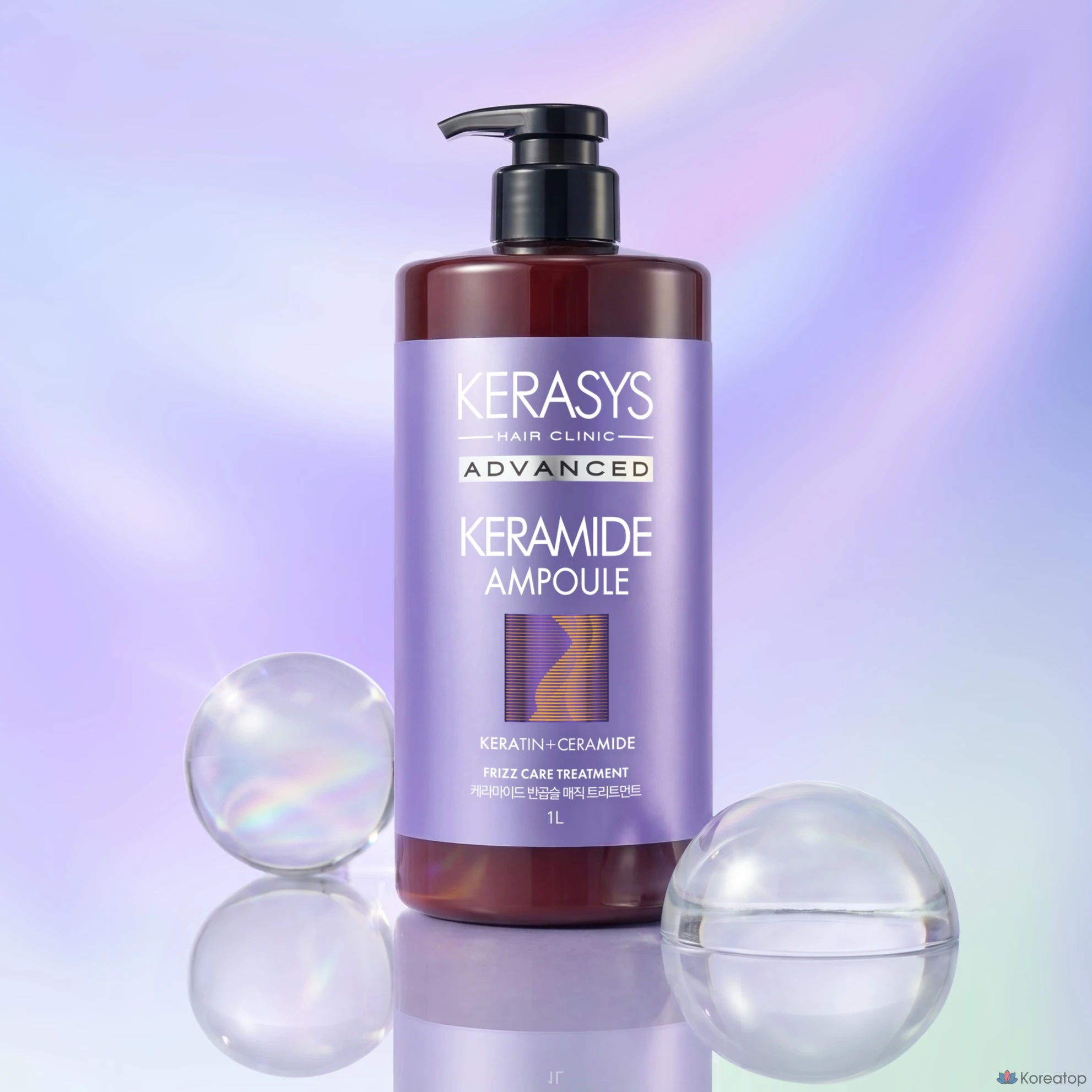 Кондиционер-уход KeraSys Keramide Curly Hair Damage Clinic Treatment, 1 л, 1 шт.