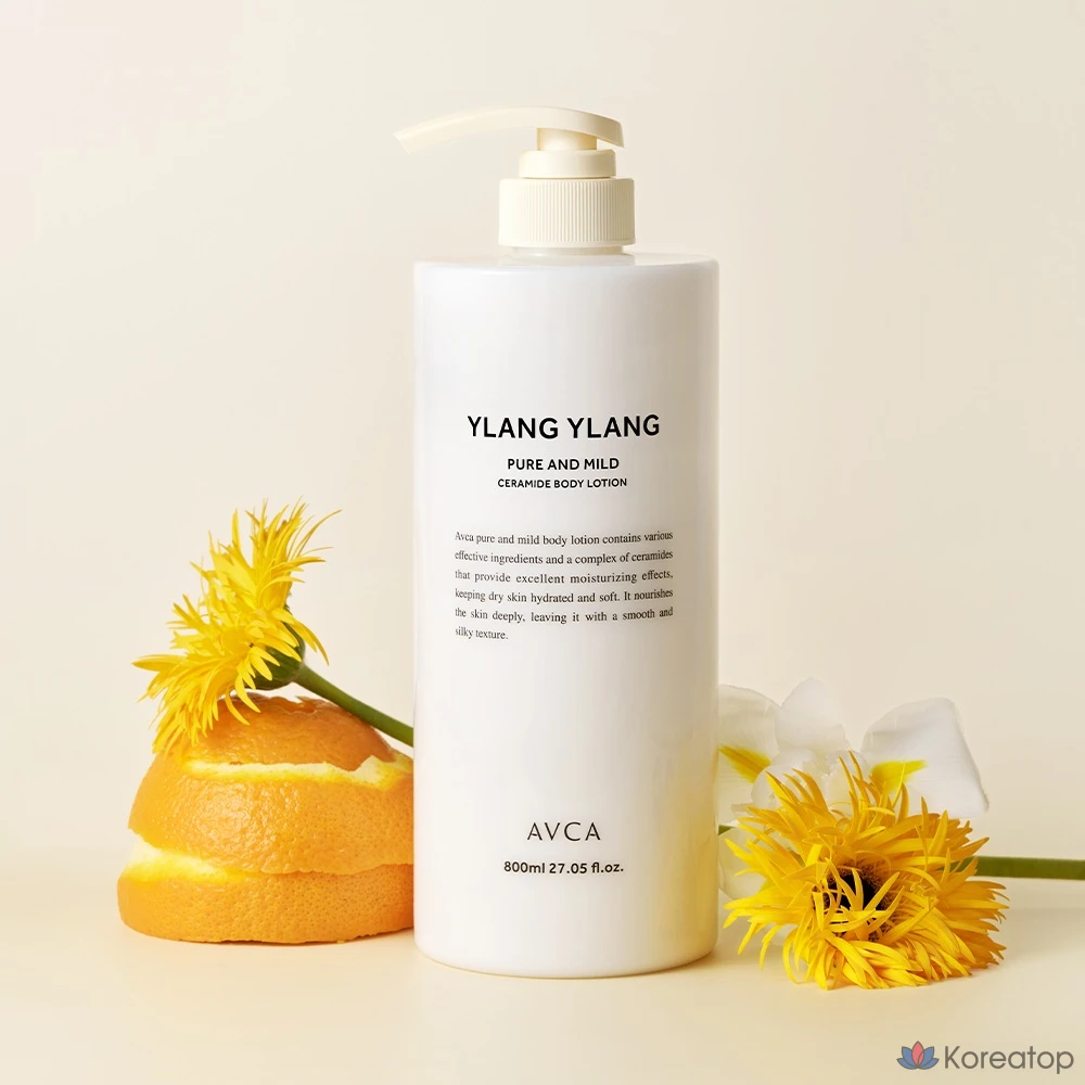 Лосьон для тела AVCA Pure & Mild Ceramide Body Lotion Ylang Ylang, 800 мл, 1 шт.