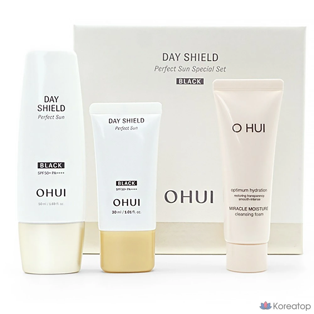 Солнцезащитный крем Ohui Day Shield Perfect Sun Black 2-piece Set, 1 шт.