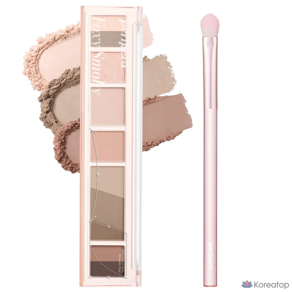 Палетка теней для век Peripera All Take Mood Palette + Basic Eye Shadow Brush, оттенок 013 Dodo Fox, 1 шт.