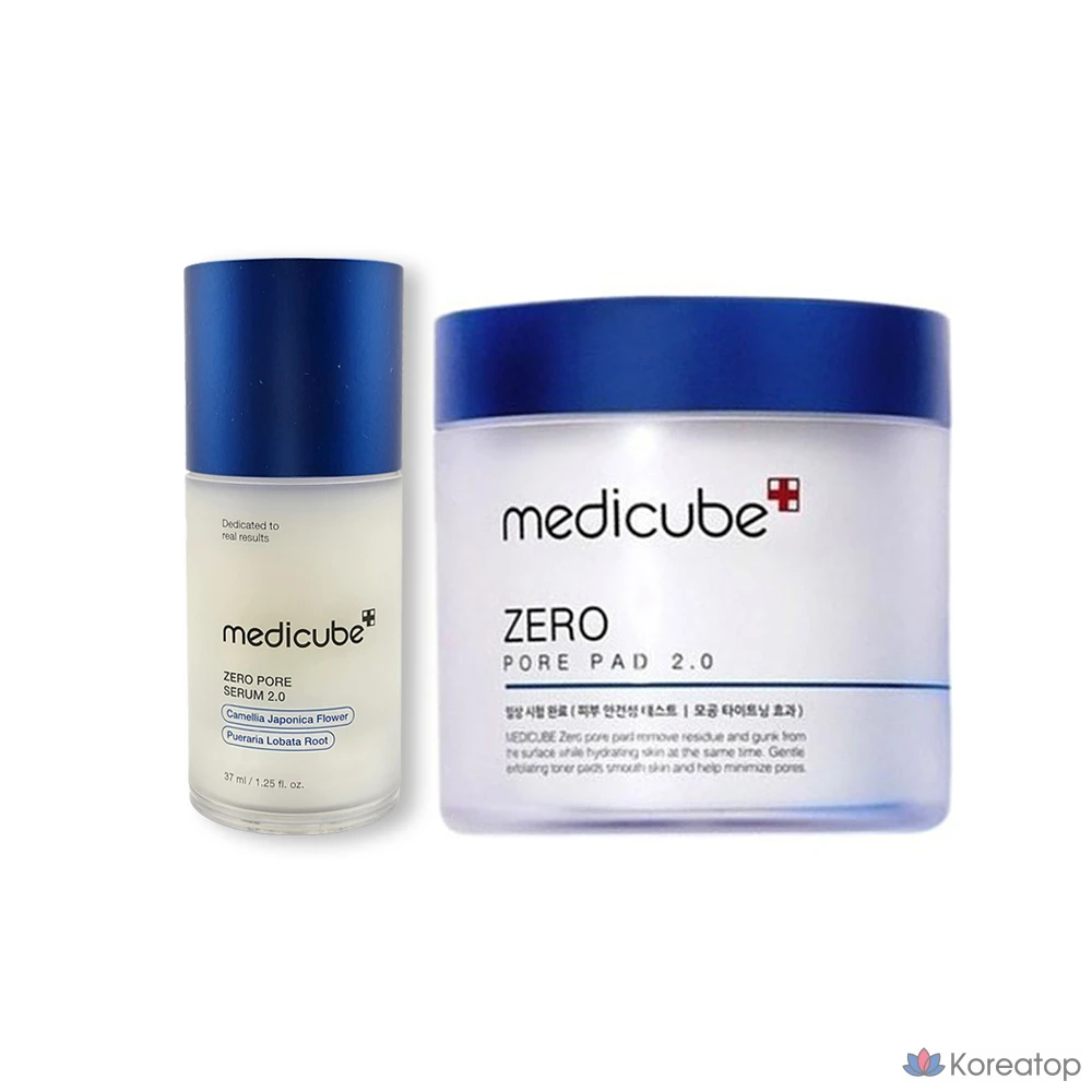 Набор для ухода Medicube Zero Pore 2-piece Set (Pore Toner Pad + Serum 2.0), 1 шт.