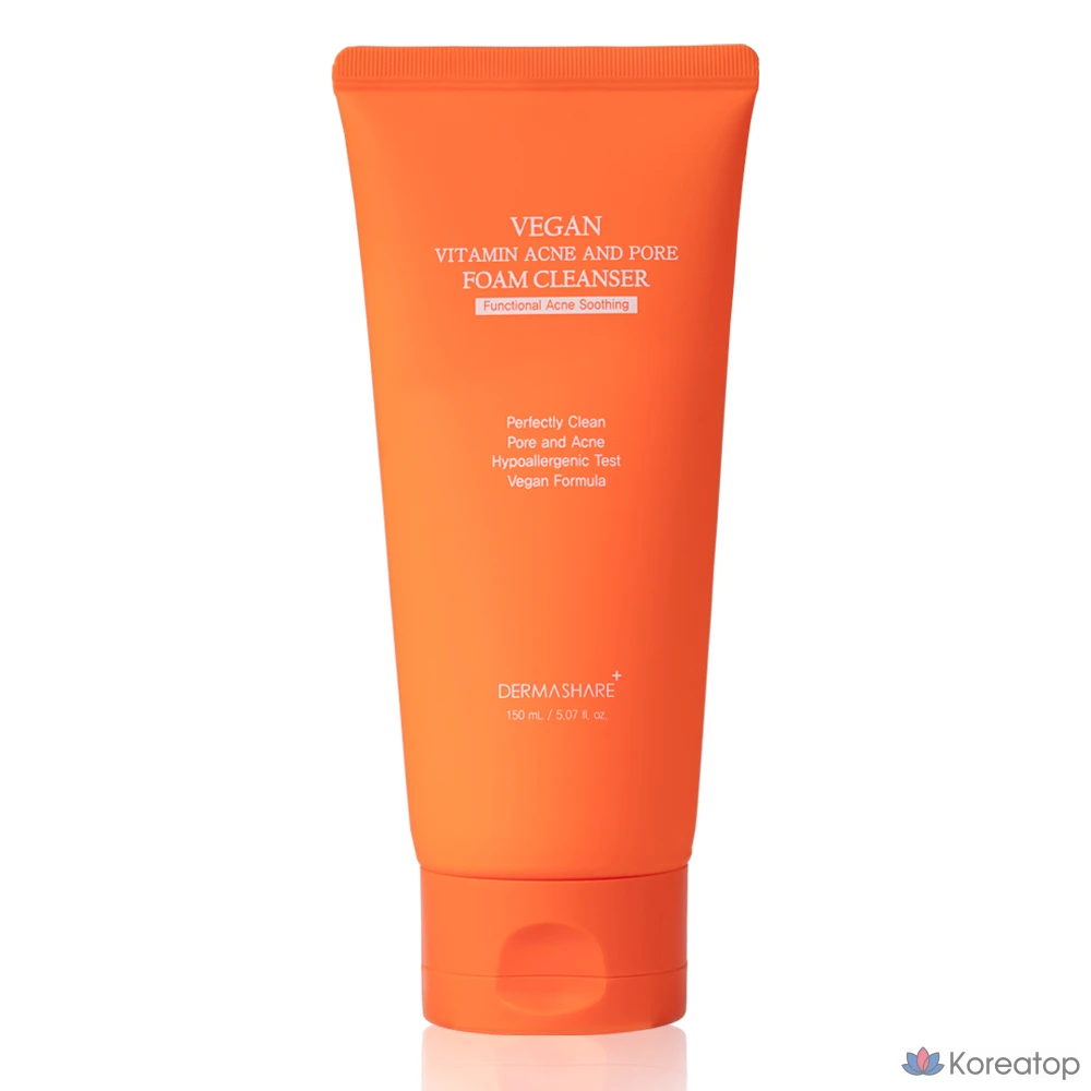 Очищающая пенка Dermashare Vegan Vitamin Acne & Pore Deep Foam Cleanser, 150 мл, 1 шт.