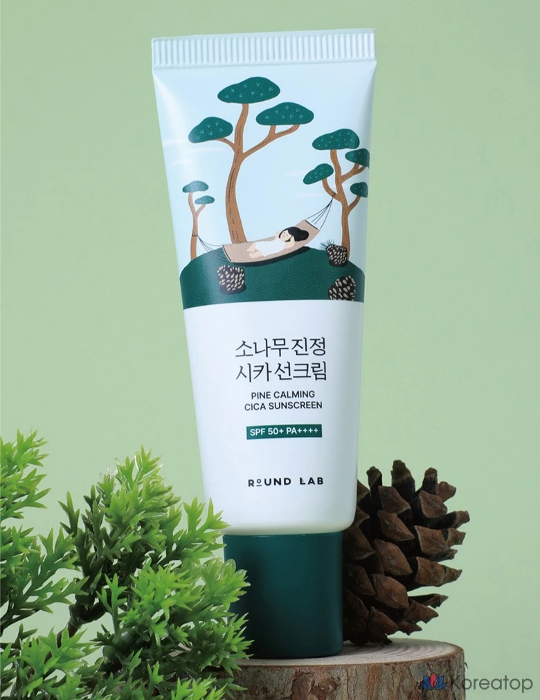 Солнцезащитный крем Round Lab Pine Tree Calming Cica Sunscreen SPF50+ PA++++, 40 мл, 1 шт.