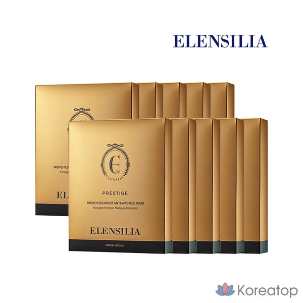 Тканевая маска для лица Elensilia Prestige Escargot Anti-Wrinkle Whitening Mask, 100 шт.