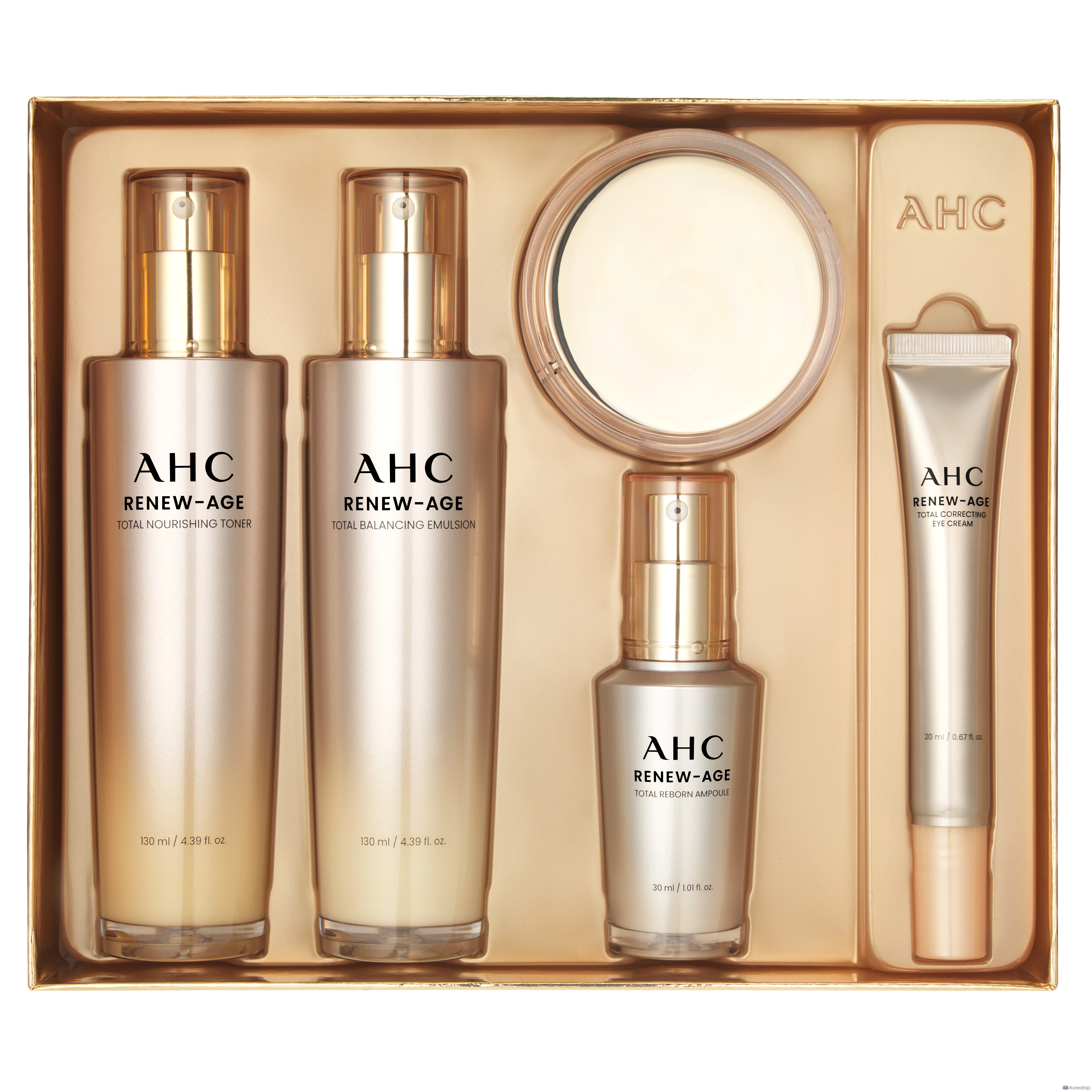 Набор для ухода AHC Renewage Total 4-piece Set + Eye Cream 20 ml Gift, 1 шт.
