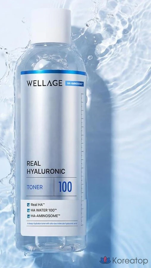 Набор для ухода WELLAGE Real Hyaluronic Skincare (Toner + Ampoule + Soothing Cream), 1 шт.