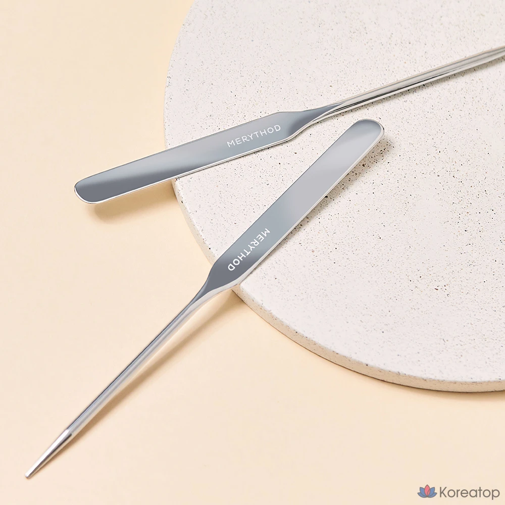Спатула для макияжа Merythod Recover Makeup Spatula, оттенок Silver (Spatula), Beige (Pouch), 1 шт.