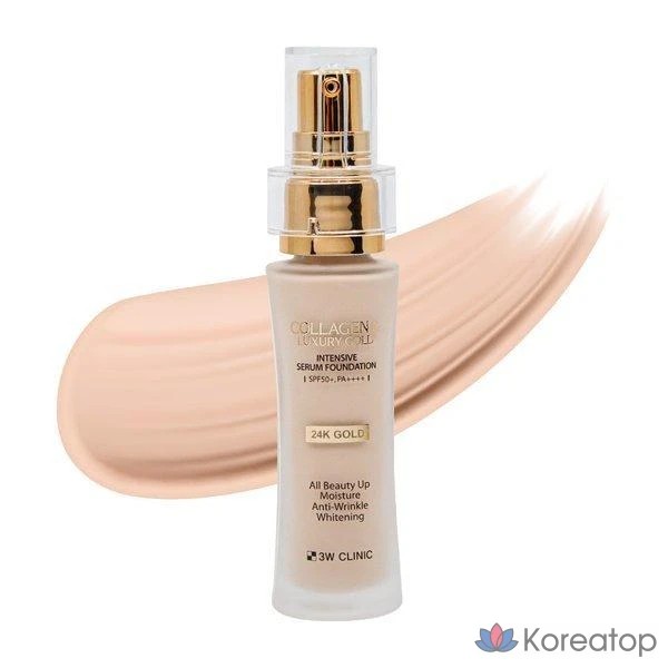 Тональная основа 3W Clinic Collagen & Luxury Gold Intensive Serum Foundation, 40 г, 1 шт.